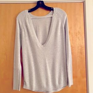 Lululemon Grey Sweater, V Back